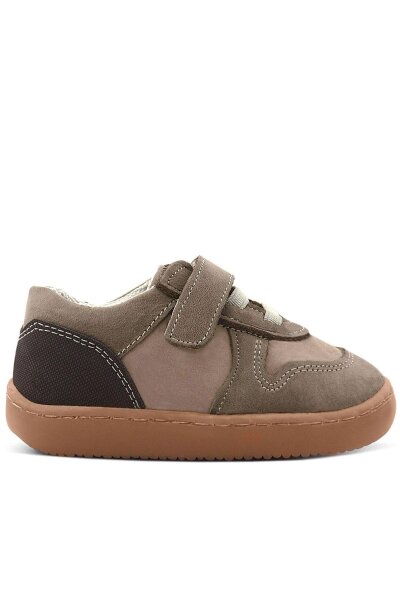 Rakerplus Bob Hakiki Deri Kum Krem Barefoot Cırtlı Lastikli Bebek Sneaker Ayakkabı - 3