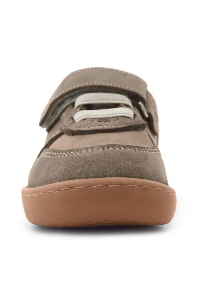 Rakerplus Bob Hakiki Deri Kum Krem Barefoot Cırtlı Lastikli Bebek Sneaker Ayakkabı - 4