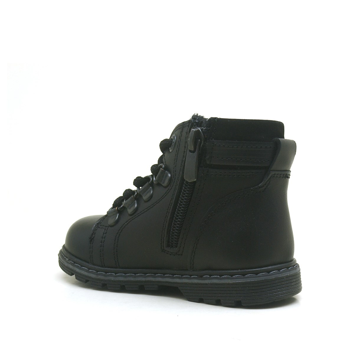 Rakerplus Hakiki Deri Siyah Fermuarlı Kışlık Çocuk Asker Bot - 3