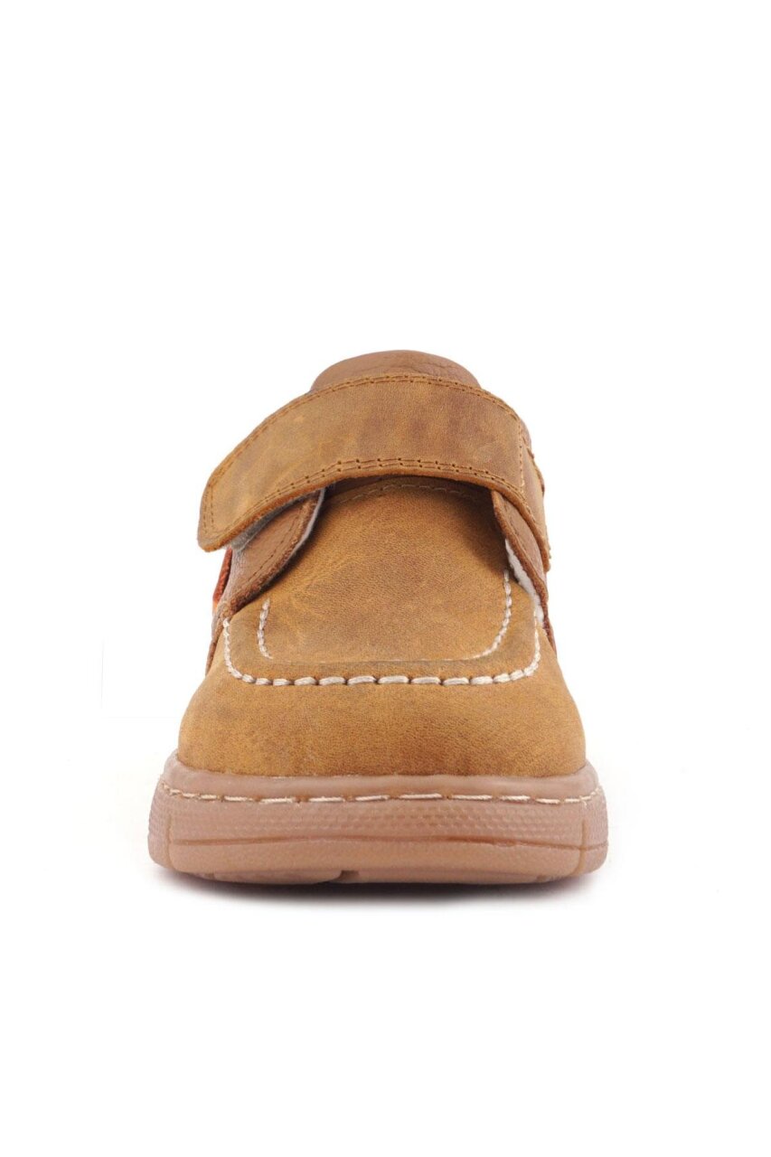 Rakerplus Hakiki Deri Taba Turuncu Cırt Cırtlı Bebek Bot - 3