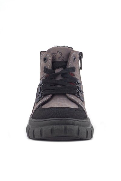 Rakerplus Hakiki Deri Gri Siyah Fermuarlı Erkek Bebek Bot - 4