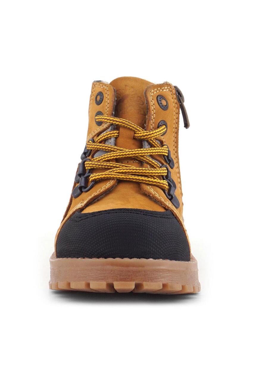 Rakerplus Hakiki Deri Sarı Gri Bağcıklı Fermuarlı Çocuk Bot - 4