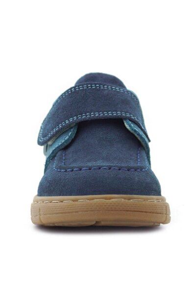 Rakerplus Hakiki Deri Mavi Cırt Cırtlı Bebek Bot - 4