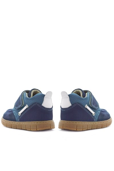 Rakerplus Hakiki Deri Mavi Cırt Cırtlı Bebek Bot - 9