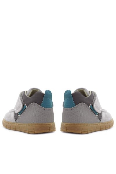 Rakerplus Hakiki Deri Açık Gri Mavi Cırt Cırtlı Bebek Bot - 9