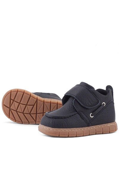 Rakerplus Hakiki Deri Siyah Cırt Cırtlı Bebek Bot - 41