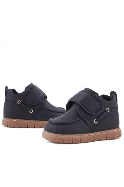 Rakerplus Hakiki Deri Siyah Cırt Cırtlı Bebek Bot - 42