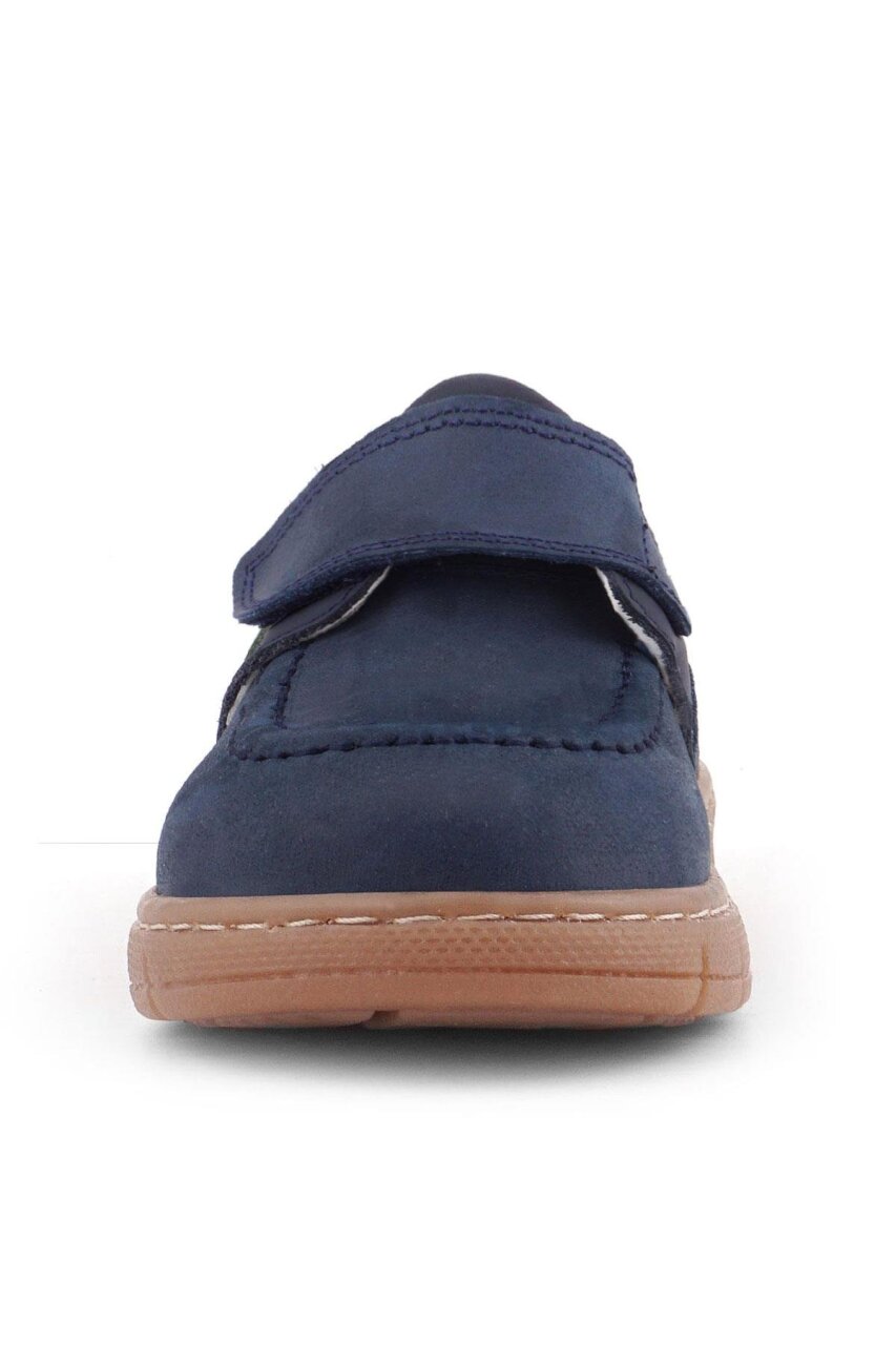 Rakerplus Hakiki Deri Lacivert Yeşil Cırt Cırtlı Bebek Bot - 17