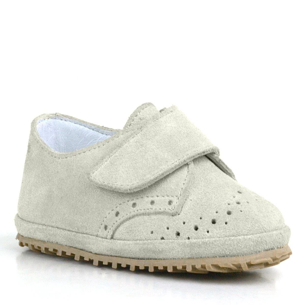 Hakiki Deri Bej Nubuk Cırtlı Bebek Patik Ayakkabı - 2