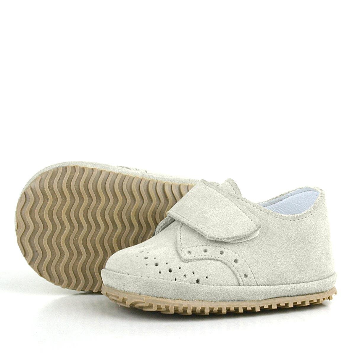 Hakiki Deri Bej Nubuk Cırtlı Bebek Patik Ayakkabı - 6