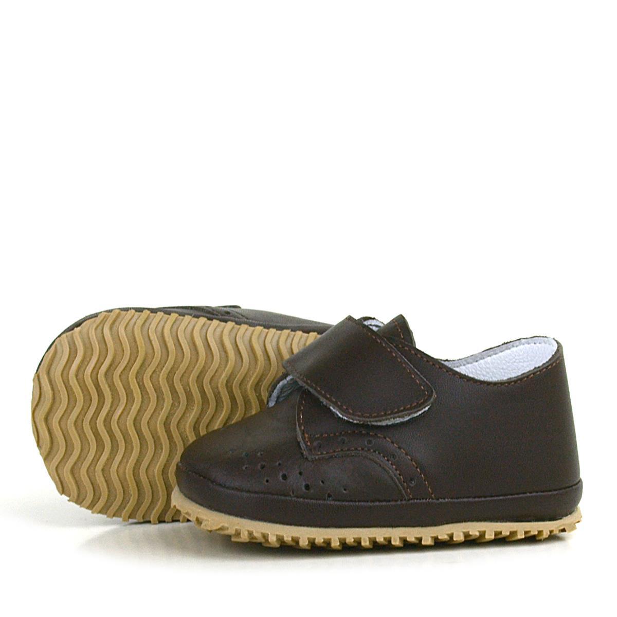 Hakiki Deri Kahverengi Cırtlı Bebek Patik Ayakkabı - 6