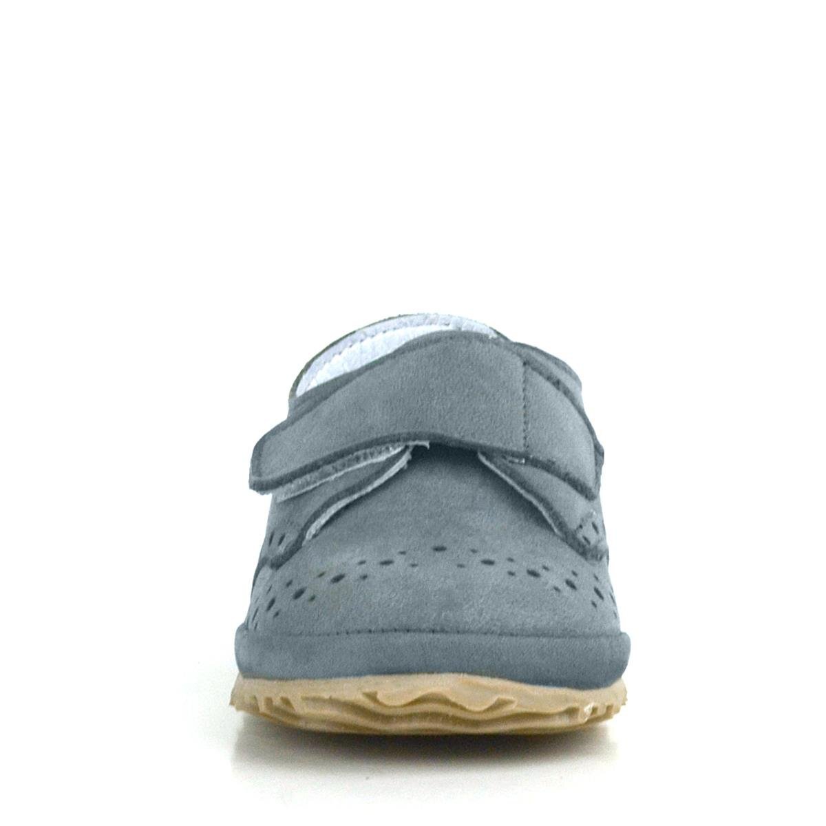 Hakiki Deri Gri Cırtlı Bebek Patik Ayakkabı - 4