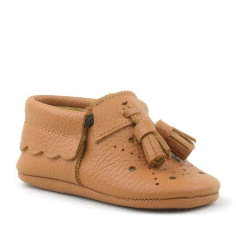 Peppa Hakiki Deri Taba Püsküllü Lastikli Bebek Patik - 2