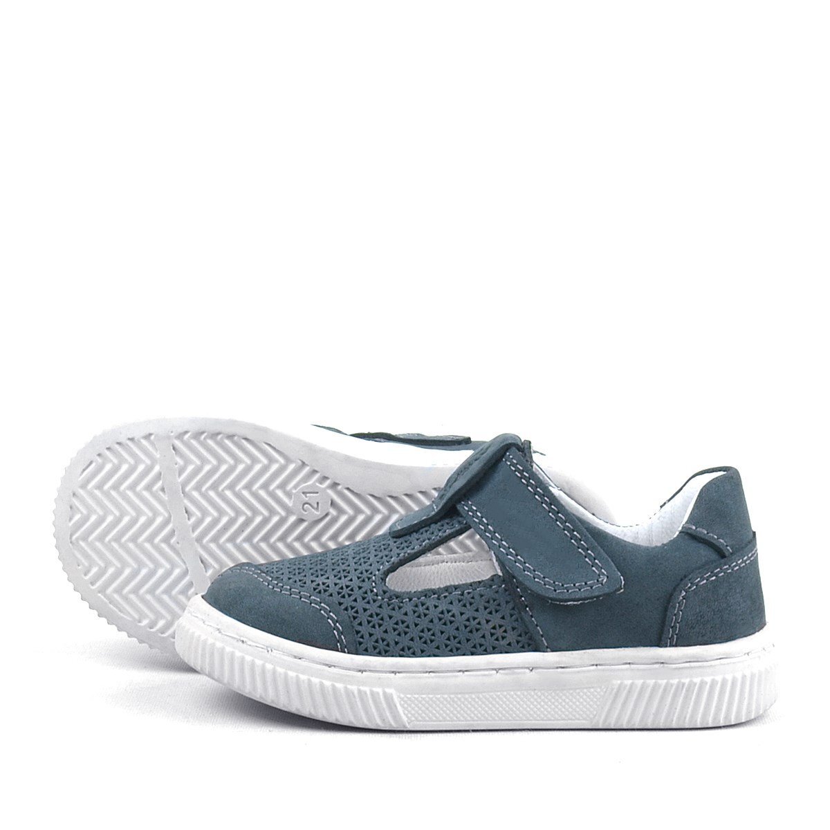 Rakerplus Bheem Hakiki Deri Gri Cırtlı Bebek Sneaker Sandalet - 5