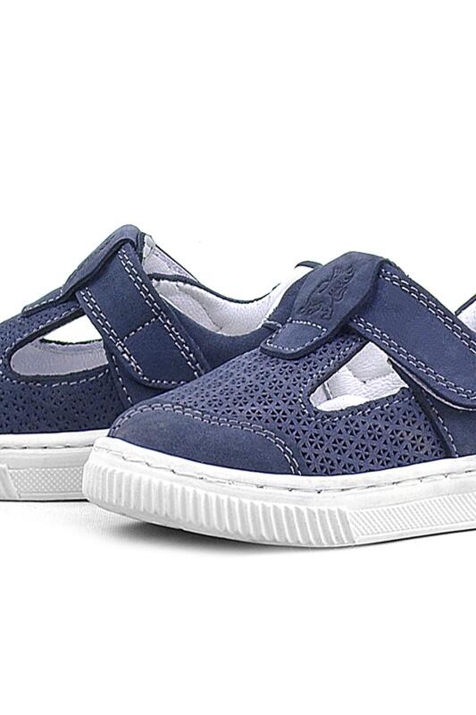 Rakerplus Bheem Hakiki Deri Lacivert Nubuk Cırtlı Bebek Sneaker Sandalet - 4