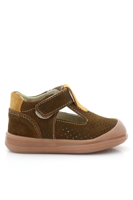 Rakerplus Shaun Hakiki Deri Kahverengi Taba Cırtlı Anatomik Bebek Sandalet - 2
