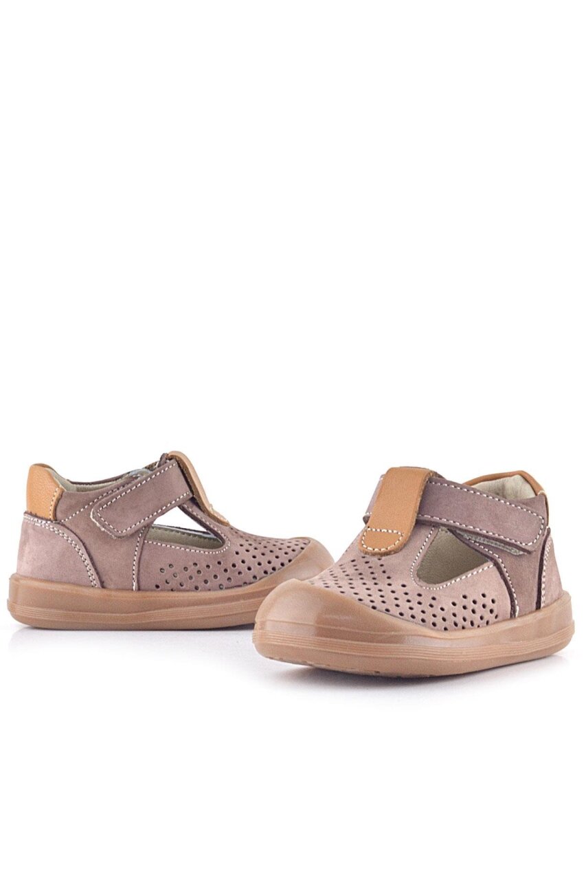 Rakerplus Shaun Hakiki Deri Kum Taba Cırtlı Anatomik Bebek Sandalet - 6