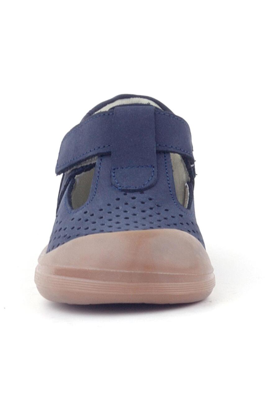 Rakerplus Shaun Hakiki Deri Koyu Lacivert Cırtlı Anatomik Bebek Sandalet - 3