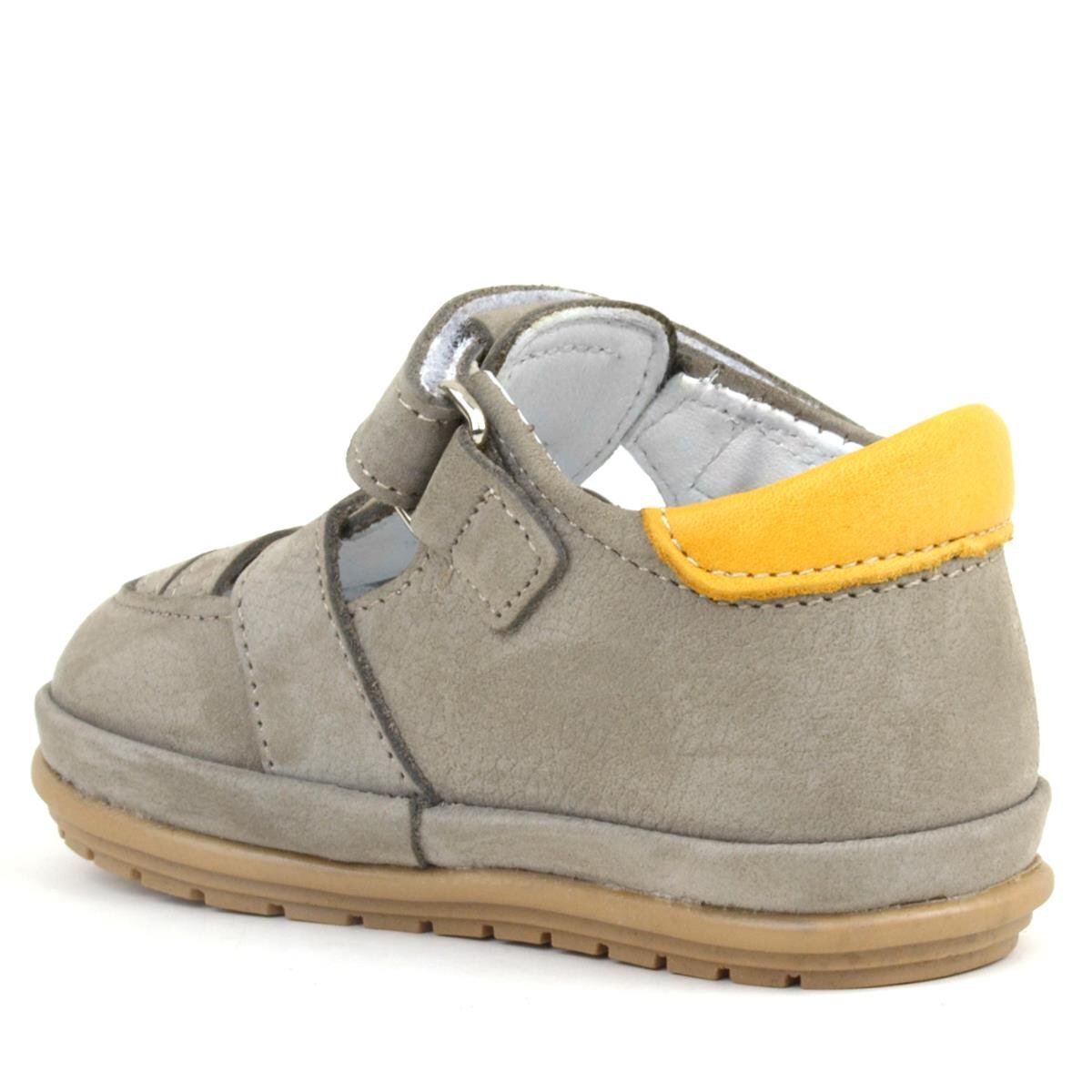 Rakerplus Muppet Hakiki Deri Kum Rengi Cırtlı Anatomik Bebek Sandalet Ayakkabı - 3