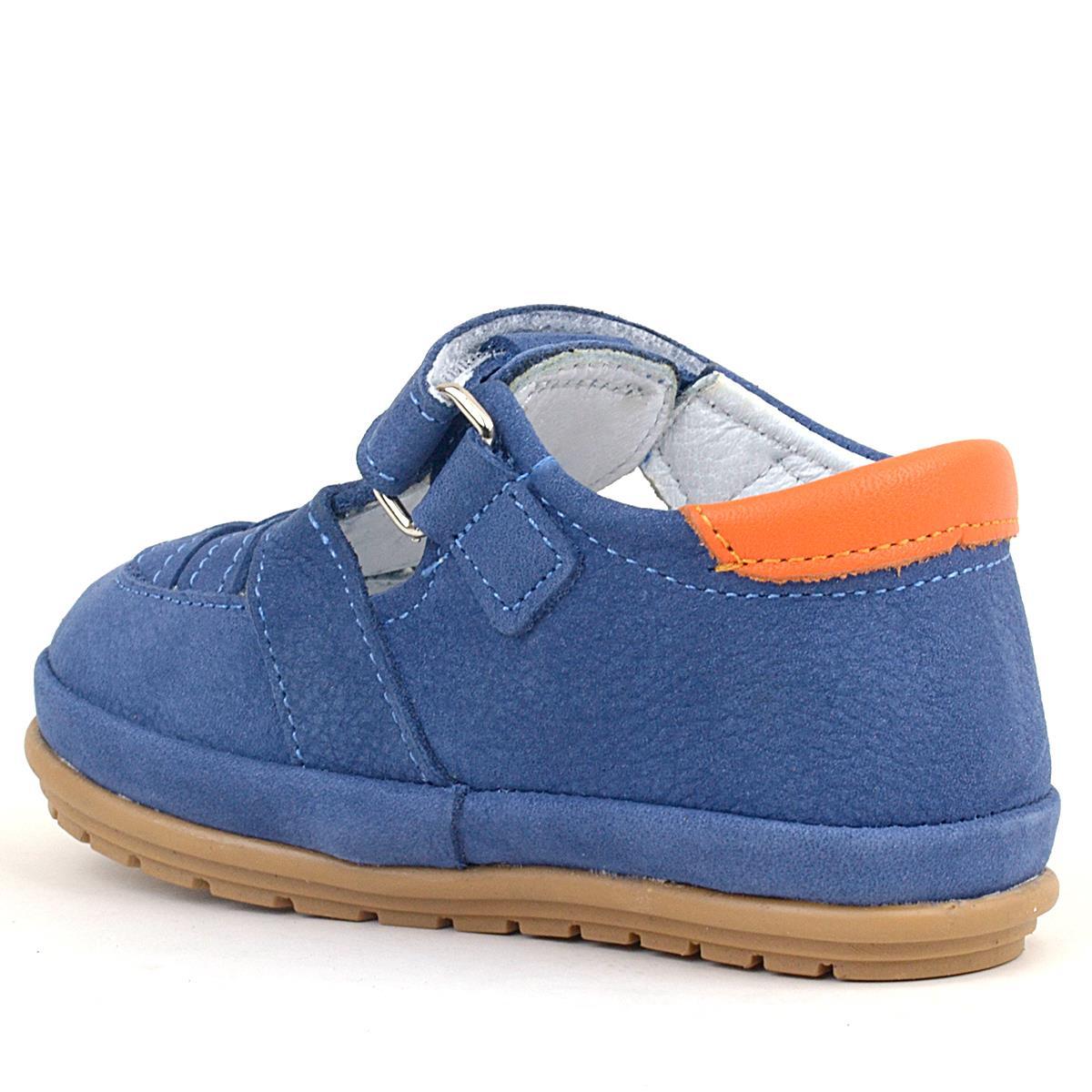 Rakerplus Muppet Hakiki Deri Lacivert Cırtlı Anatomik Bebek Sandalet Ayakkabı - 3