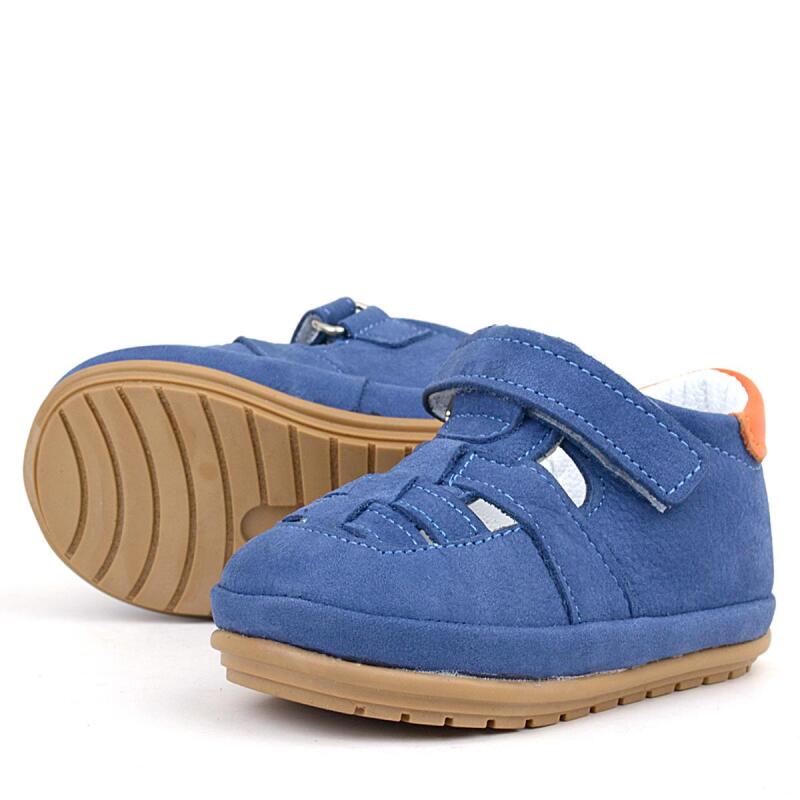 Rakerplus Muppet Hakiki Deri Lacivert Cırtlı Anatomik Bebek Sandalet Ayakkabı - 5