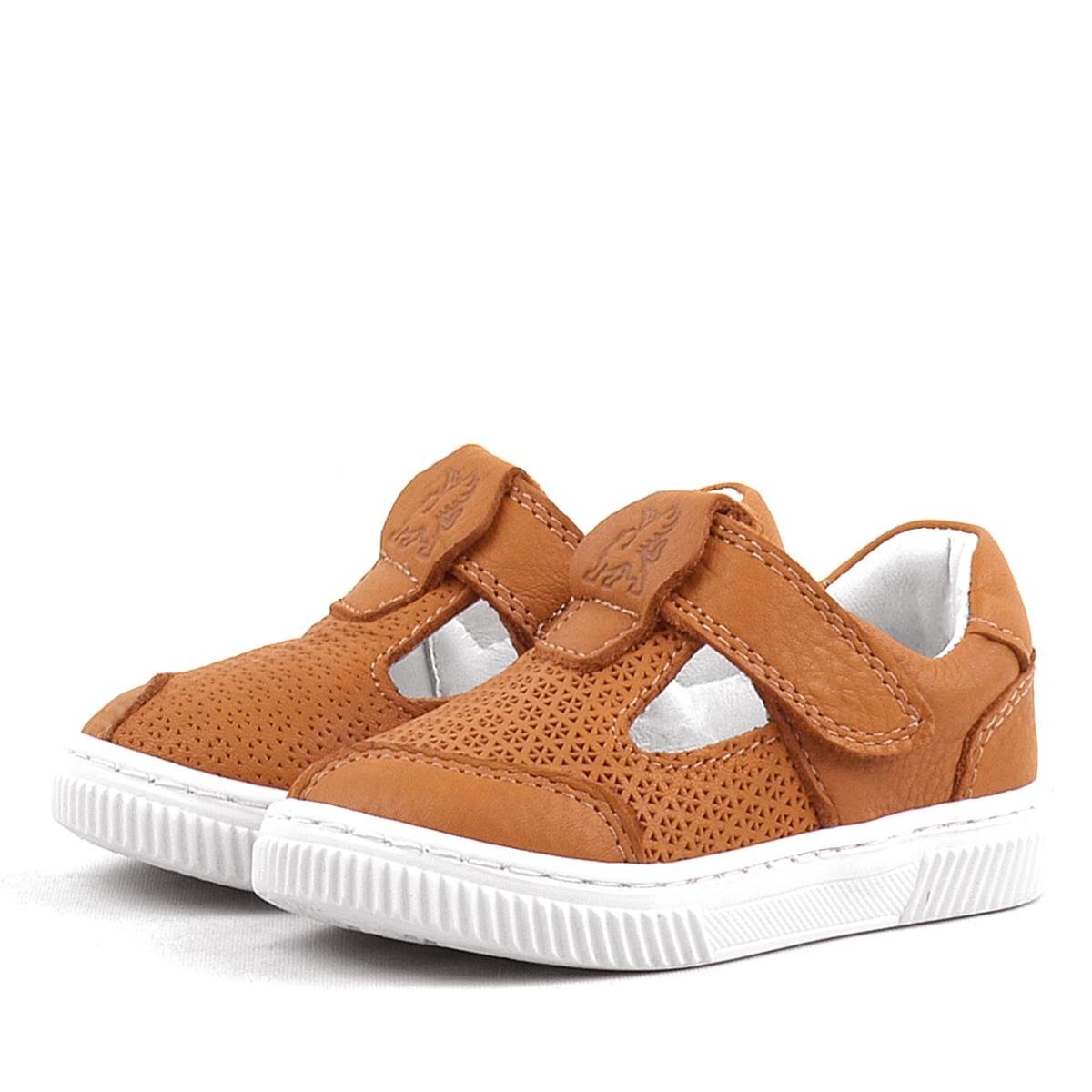 Rakerplus Bheem Hakiki Deri Turuncu Cırtlı Bebek Sneaker Sandalet - 4