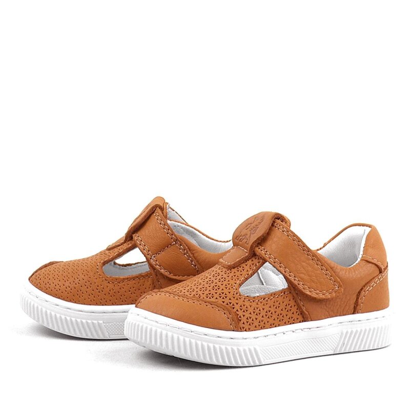 Rakerplus Bheem Hakiki Deri Turuncu Cırtlı Bebek Sneaker Sandalet - 5