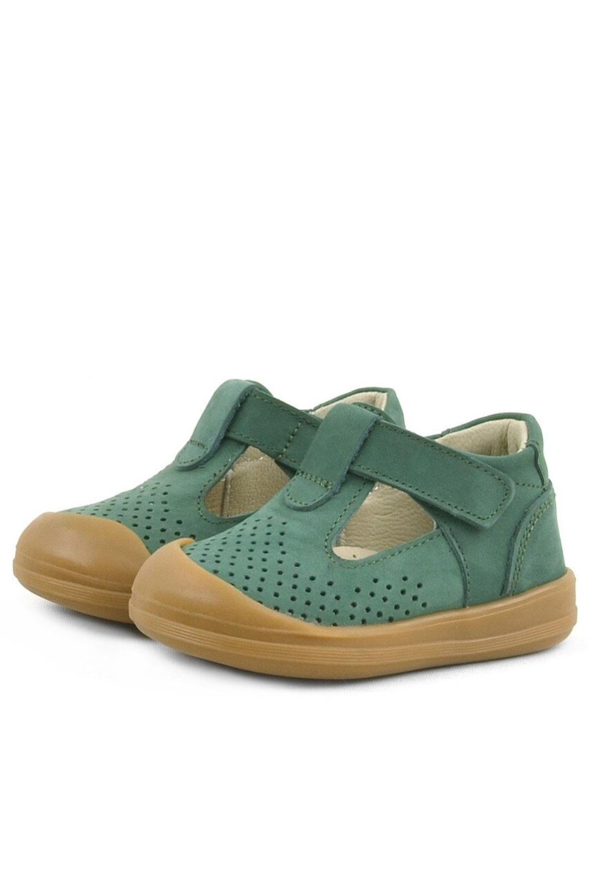 Rakerplus Shaun Hakiki Deri Yeşil Cırtlı Anatomik Bebek Sandalet - 4