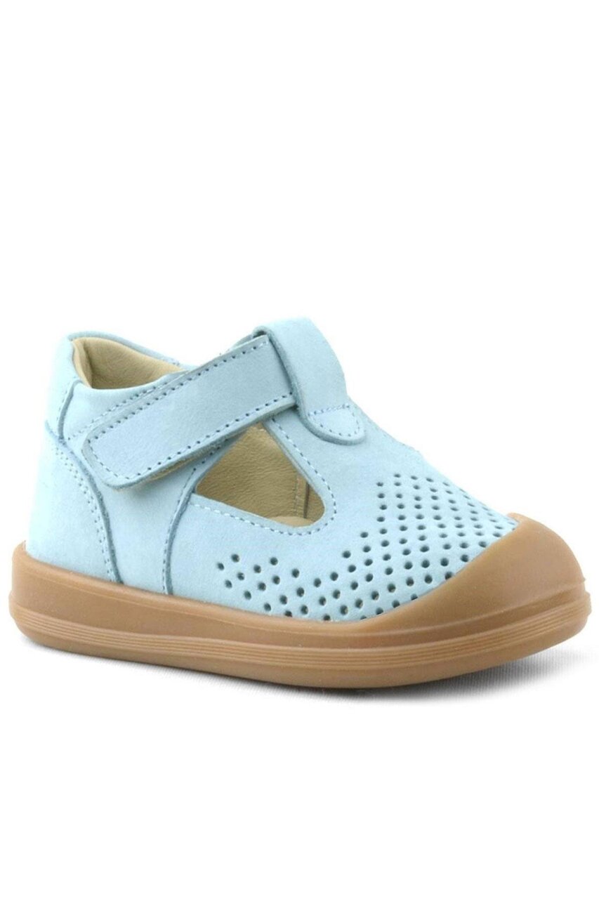 Rakerplus Shaun Hakiki Deri Mavi Cırtlı Anatomik Bebek Sandalet - 1