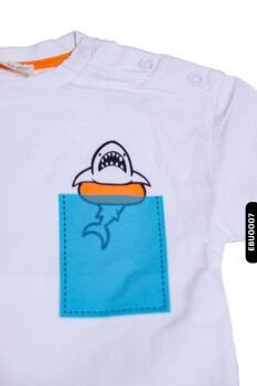 Pamuklu Erkek Bebek Şortlu Mavi Pijama Takımı 6 Ay - 2 Yaş 1098 Ebu0007 - 8