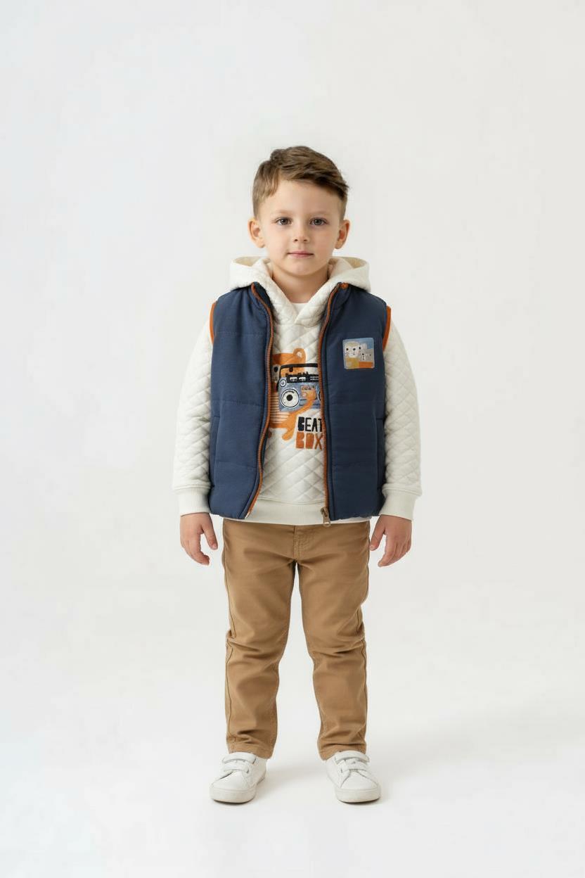 Erkek Çocuk Alt Üst Takım 9-24 Ay 16288 Mavi - Ekru - 1