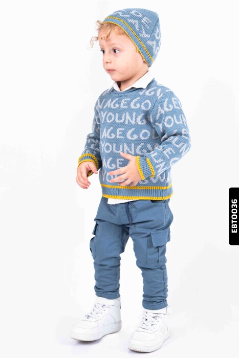 Erkek Bebek Alt Üst Takım 6-24 Ay 404 Mavi - 1