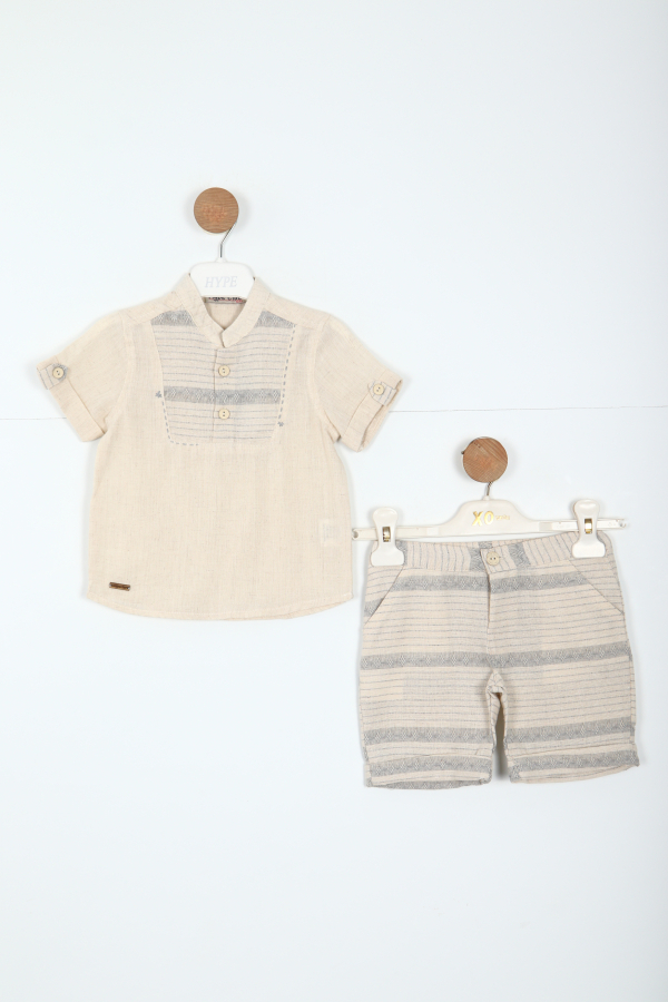Erkek Çocuk Alt Üst Şort Takım 6-36 Ay 6210 Bej - 1