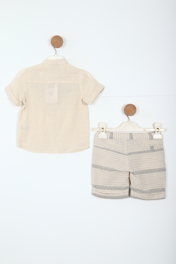 Erkek Çocuk Alt Üst Şort Takım 6-36 Ay 6210 Bej - 4