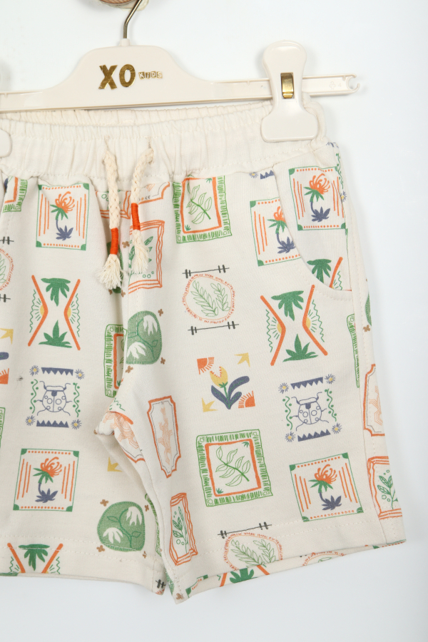 Erkek Çocuk Alt Üst Şort Takım 1-5 Yaş 6218 Yeşil - 3