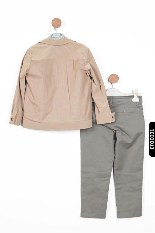 Erkek Çocuk Alt Üst Takım 4-8 Yaş 6530 Bej - Yeşil - 4