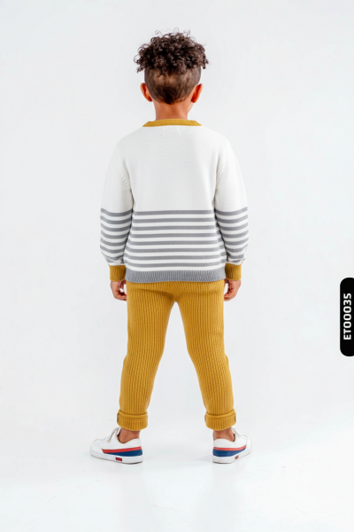 Erkek Çocuk Alt Üst Takım 3-12 Ay 8311 Beyaz - Hardal - 2