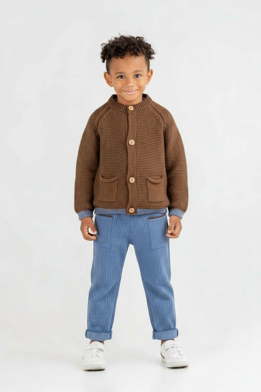 Erkek Çocuk Alt Üst Takım 3-12 Ay 8313 Kahve-Lacivert - 1