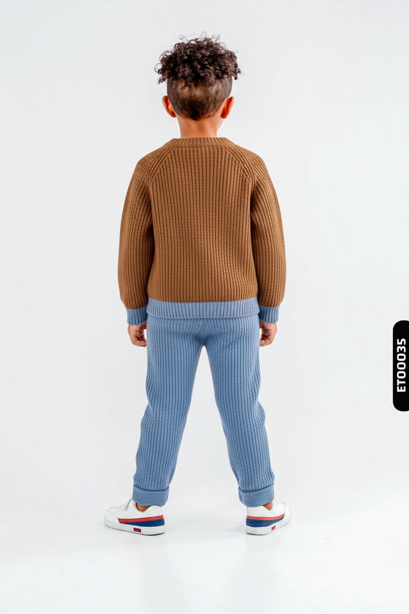 Erkek Çocuk Alt Üst Takım 3-12 Ay 8313 Kahve-Lacivert - 2