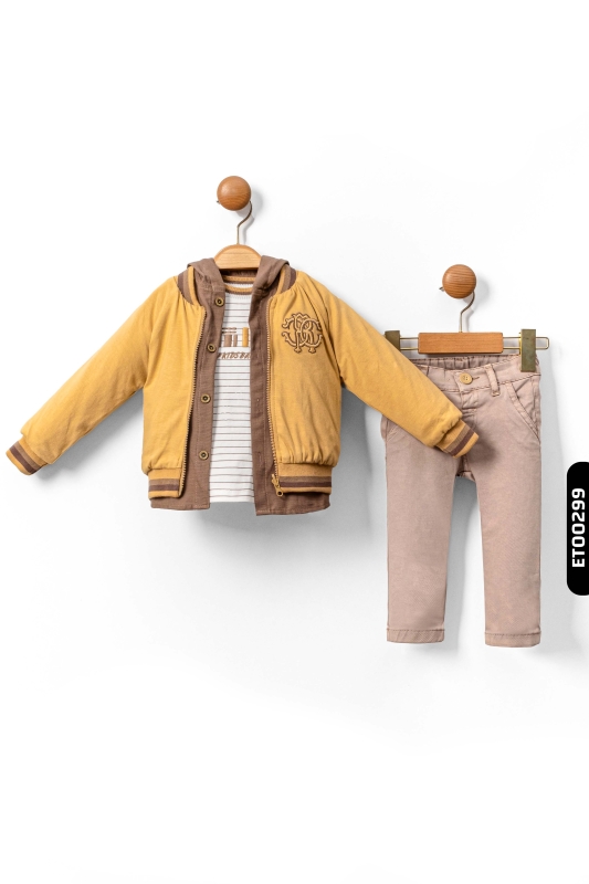 Erkek Çocuk Alt Üst Takım 6-36 Ay 1421 Sarı - Kahverengi - 2