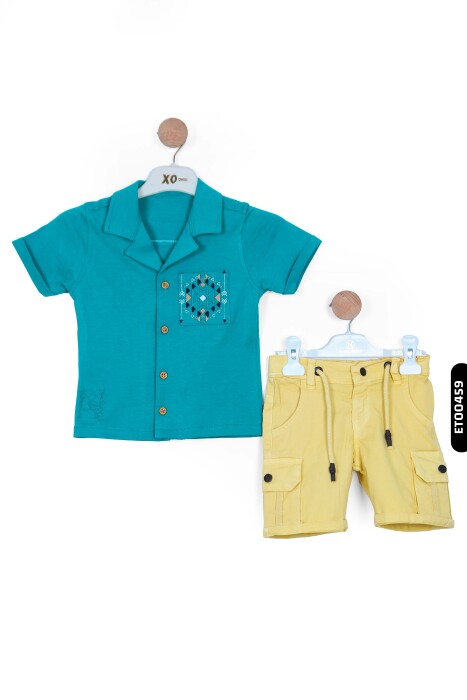 ERKEK ÇOCUK ŞORT TAKIM 2-7 YAŞ 3132 Turkuaz - 1