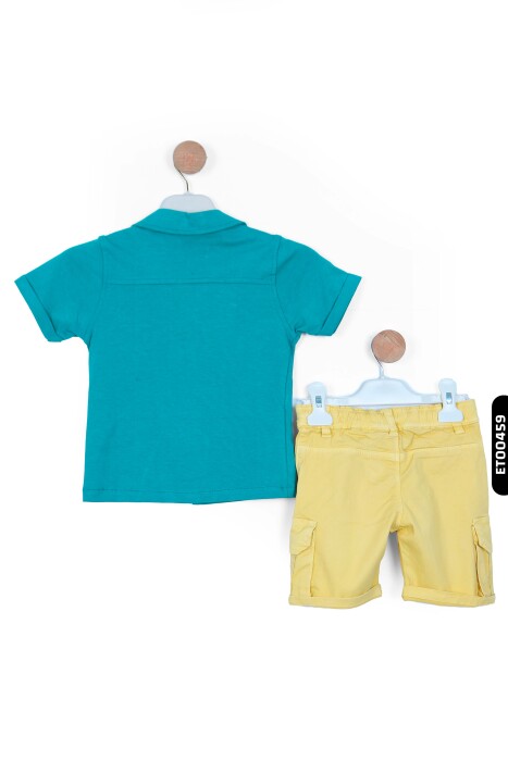 ERKEK ÇOCUK ŞORT TAKIM 2-7 YAŞ 3132 Turkuaz - 2