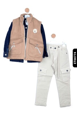 Erkek Çocuk Alt Üst Takımı 6-10 Yaş 13094 Bej 