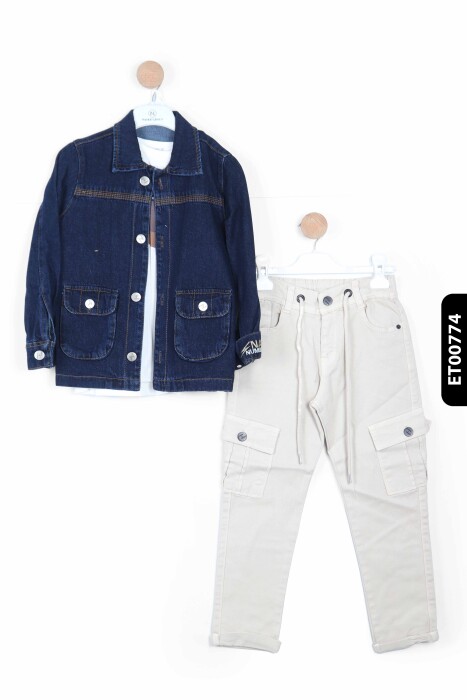 Erkek Çocuk Alt Üst Takımı 6-10 Yaş 13094 Bej - 3