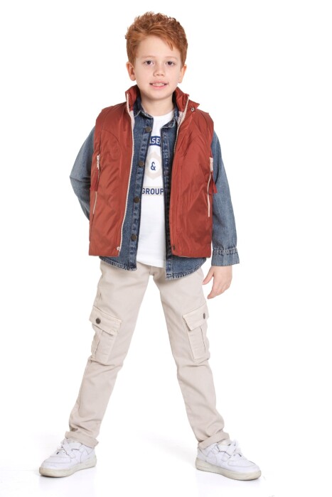 Erkek Çocuk Alt Üst Takım 6-9 Yaş 13099 Kiremit - 1
