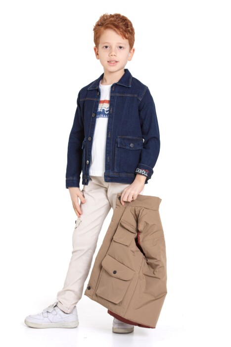 Erkek Çocuk Alt Üst Takım 6-10 Yaş 13086 Bej - 5