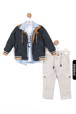 Erkek Çocuk Alt Üst Takım 2-5 Yaş 12073 Kahverengi - Ekru - 3