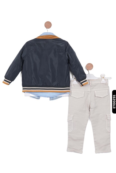 Erkek Çocuk Alt Üst Takım 2-5 Yaş 12073 Kahverengi - Ekru - 4