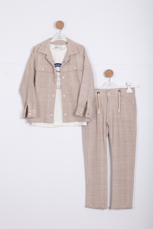 Erkek Çocuk Alt Üst Takım 2-6 Yaş 12519 Bej 