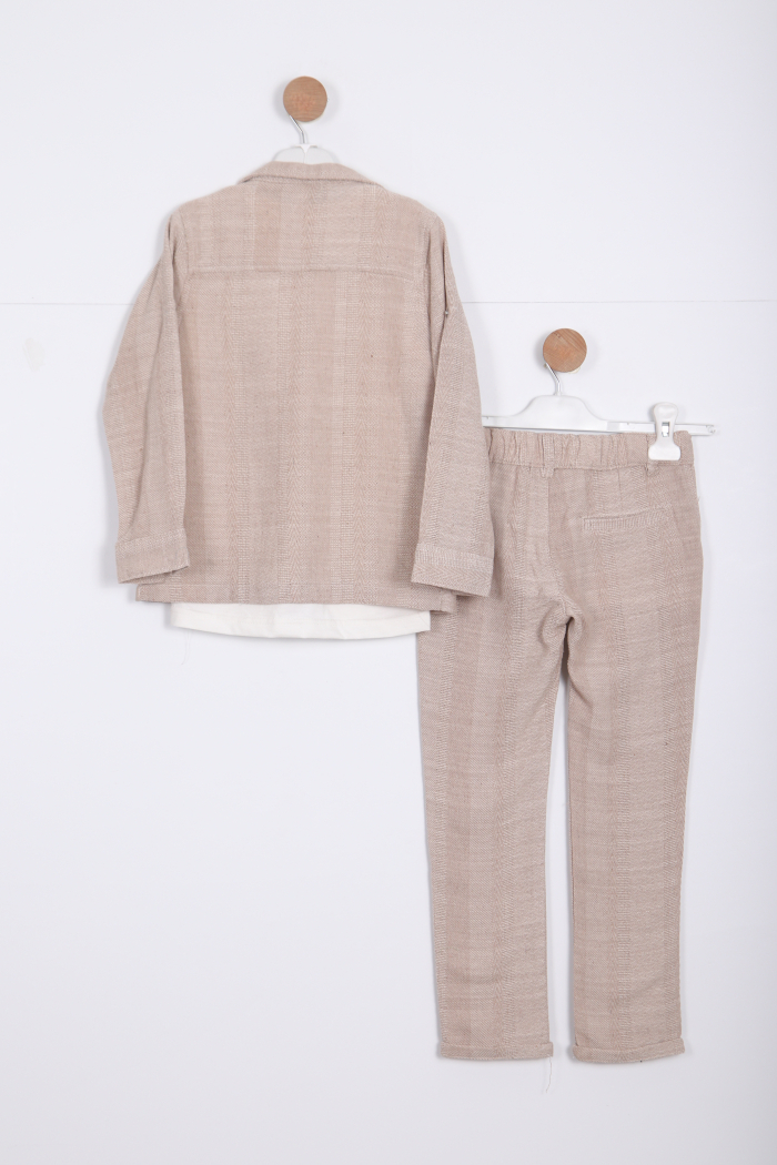 Erkek Çocuk Alt Üst Takım 2-6 Yaş 12519 Bej - 4